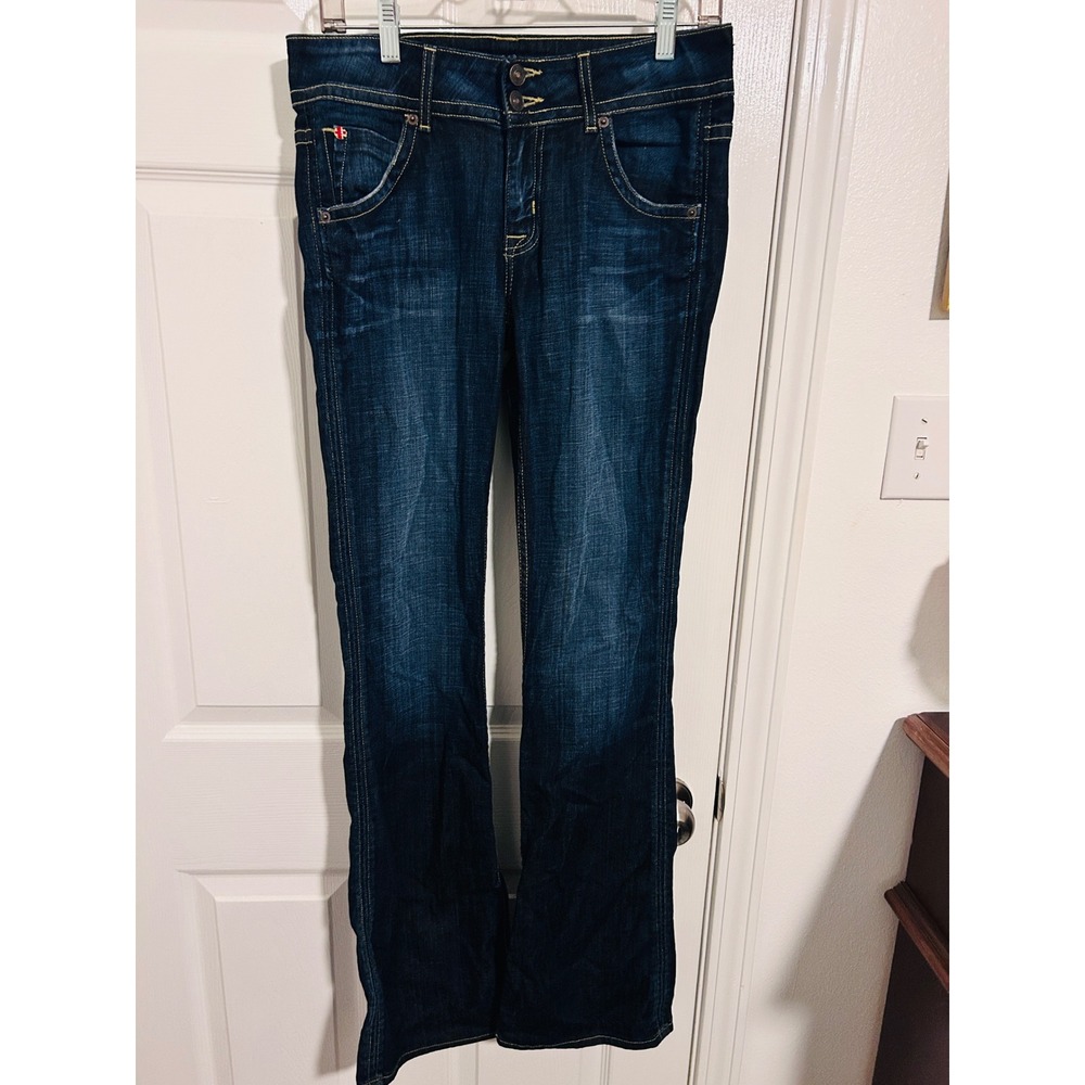 Hudson Bootcut Jeans Womens 28 Dark Wash Excellent Flap Pocket Stretch - Picture 2 of 8